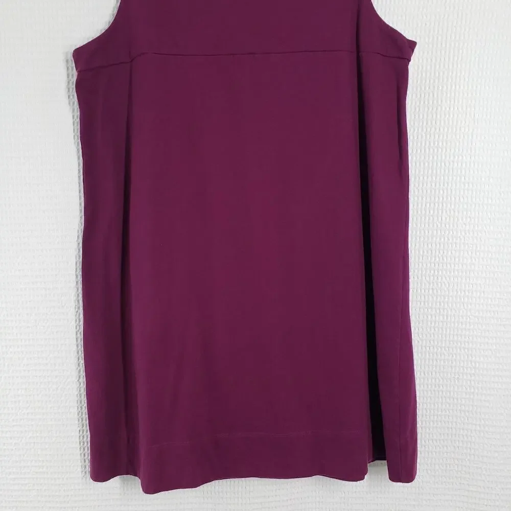 Vintage Fashion Bug Tank Dress Womens 1X Purple Sleeveless Summer Casual Cotton - Picture 16 of 16
